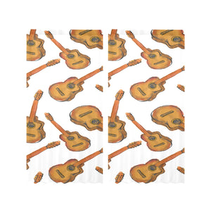 Paint Guitar Pattern Gauze Curtain