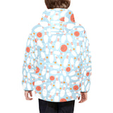 Bowling ball bowling pins blue blackground Kids' Boys' Girls' Padded Hooded Jacket