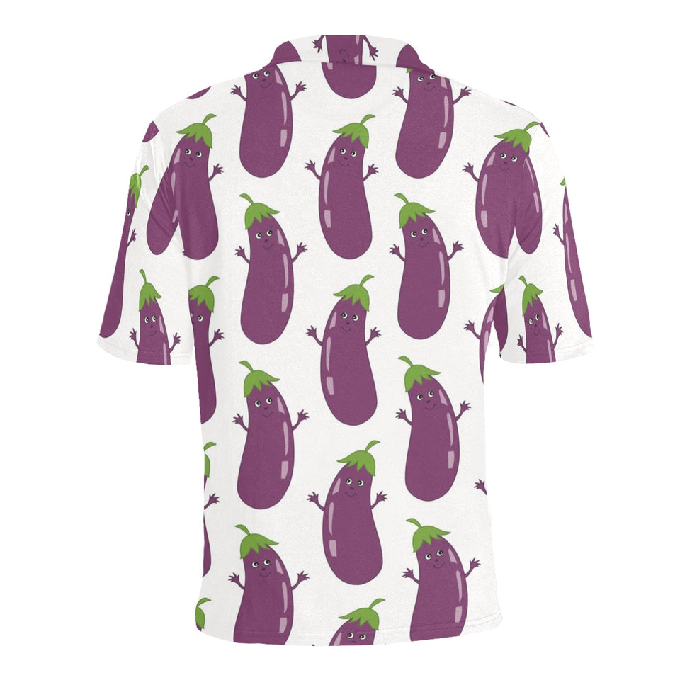Eggplant Pattern Print Design 01 Men's All Over Print Polo Shirt