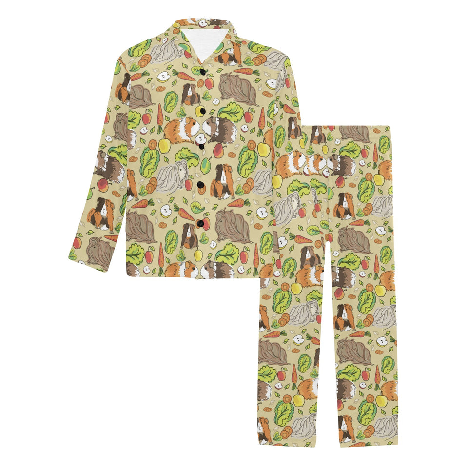 Guinea Pig Pattern Print Design 04 Men's Long Pajama Set
