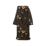 Gold peacock feather pattern Blanket Robe with Sleeves
