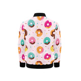 Donut pattern glaze pink background Kids' Boys' Girls' Bomber Jacket