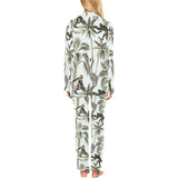 Monkey sloth lemur palm trees pattern Women's Long Pajama Set
