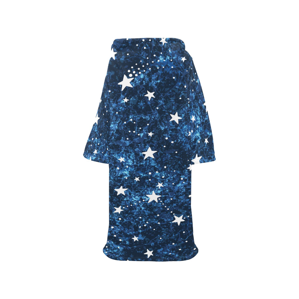Night sky star pattern Blanket Robe with Sleeves