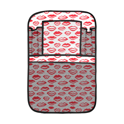 Lips Pattern Print Design 05 Car Seat Back Organizer