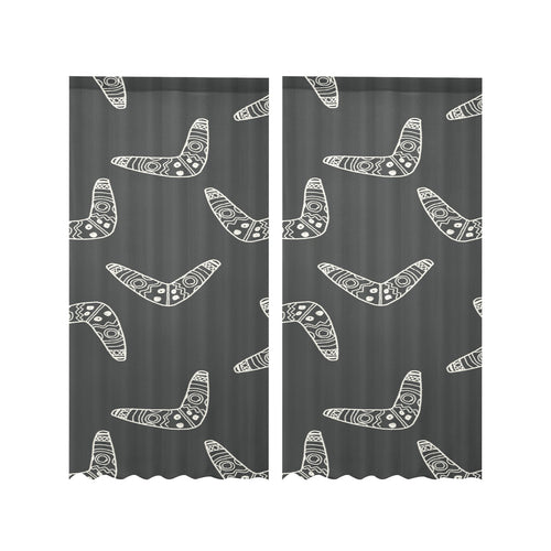Hand drawn boomerang Australian aboriginal ornamen Gauze Curtain