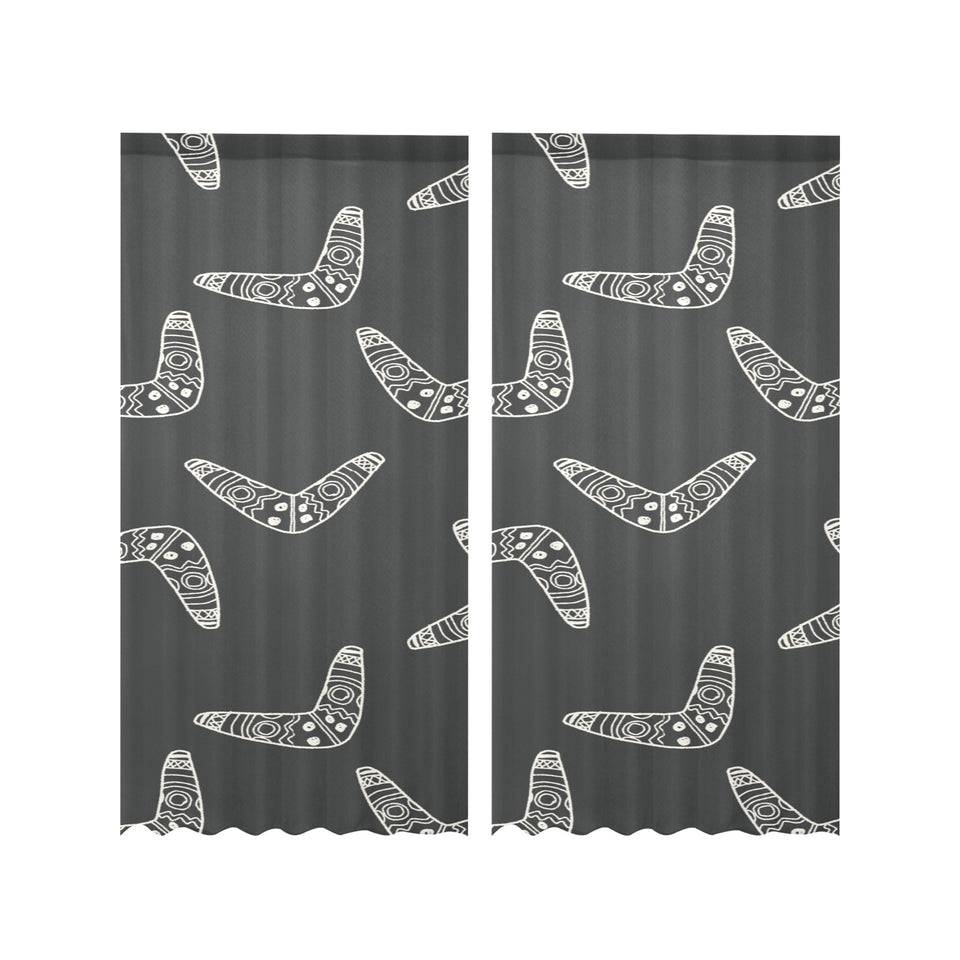 Hand drawn boomerang Australian aboriginal ornamen Gauze Curtain