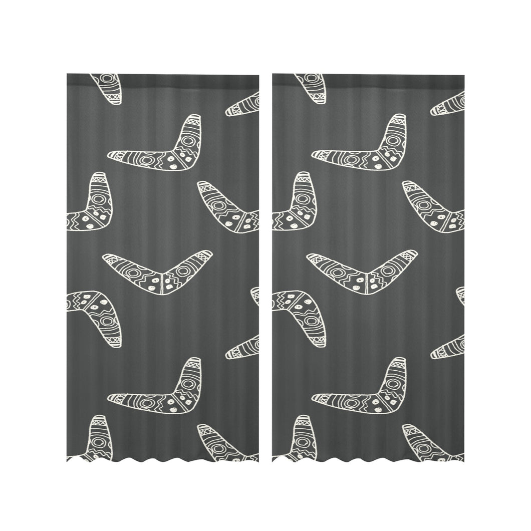 Hand drawn boomerang Australian aboriginal ornamen Gauze Curtain