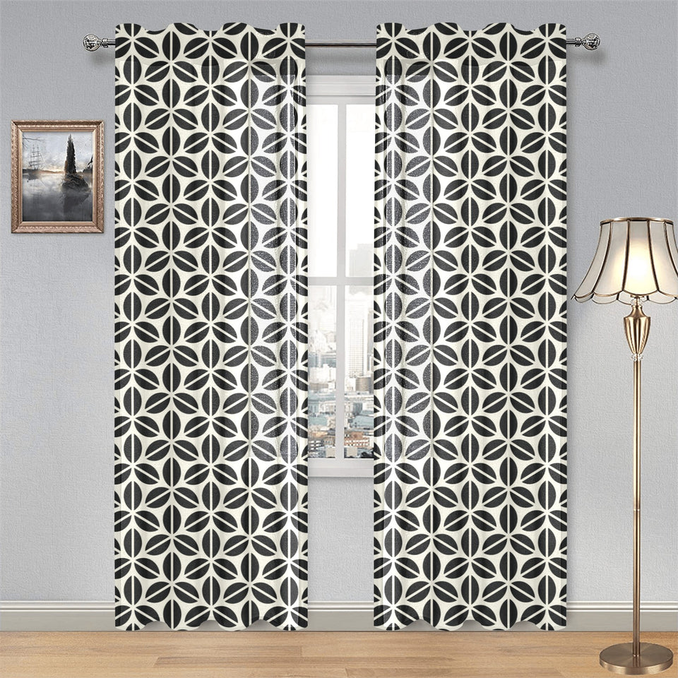 Coffee bean abstract modern pattern Gauze Curtain