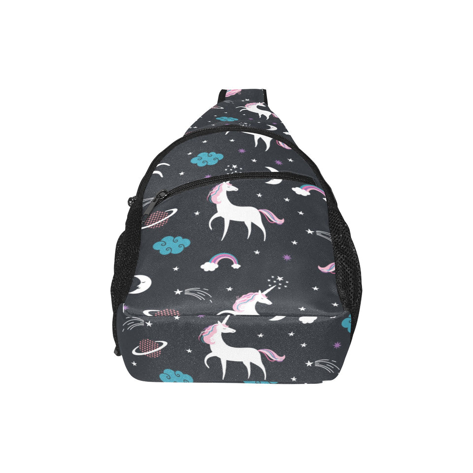 unicorn rainbows moon clound star pattern All Over Print Chest Bag
