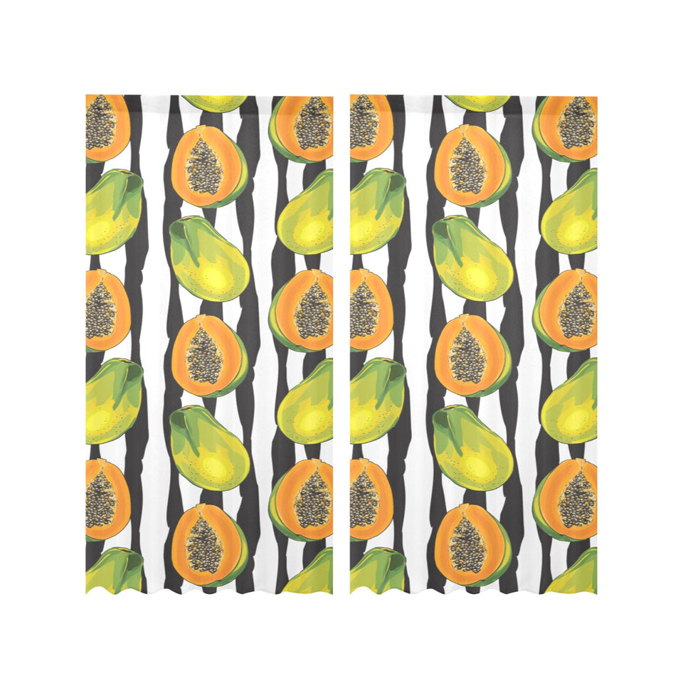 papaya design pattern Gauze Curtain