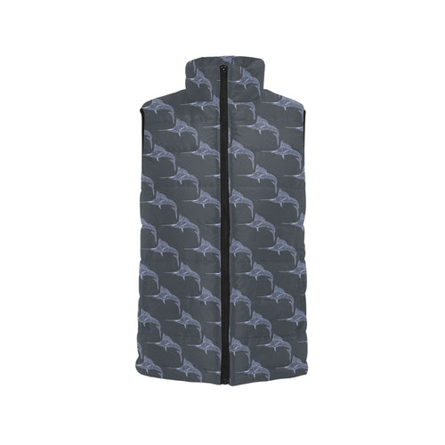 Swordfish Pattern Print Design 03 Women's Padded Vest