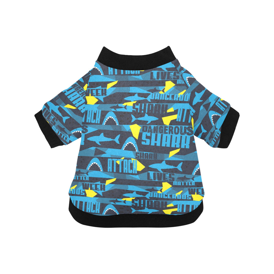 Shark dangerous All Over Print Pet Dog Round Neck Fuzzy Shirt