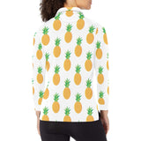 Pineapples pattern Women's Long Sleeve Polo Shirt