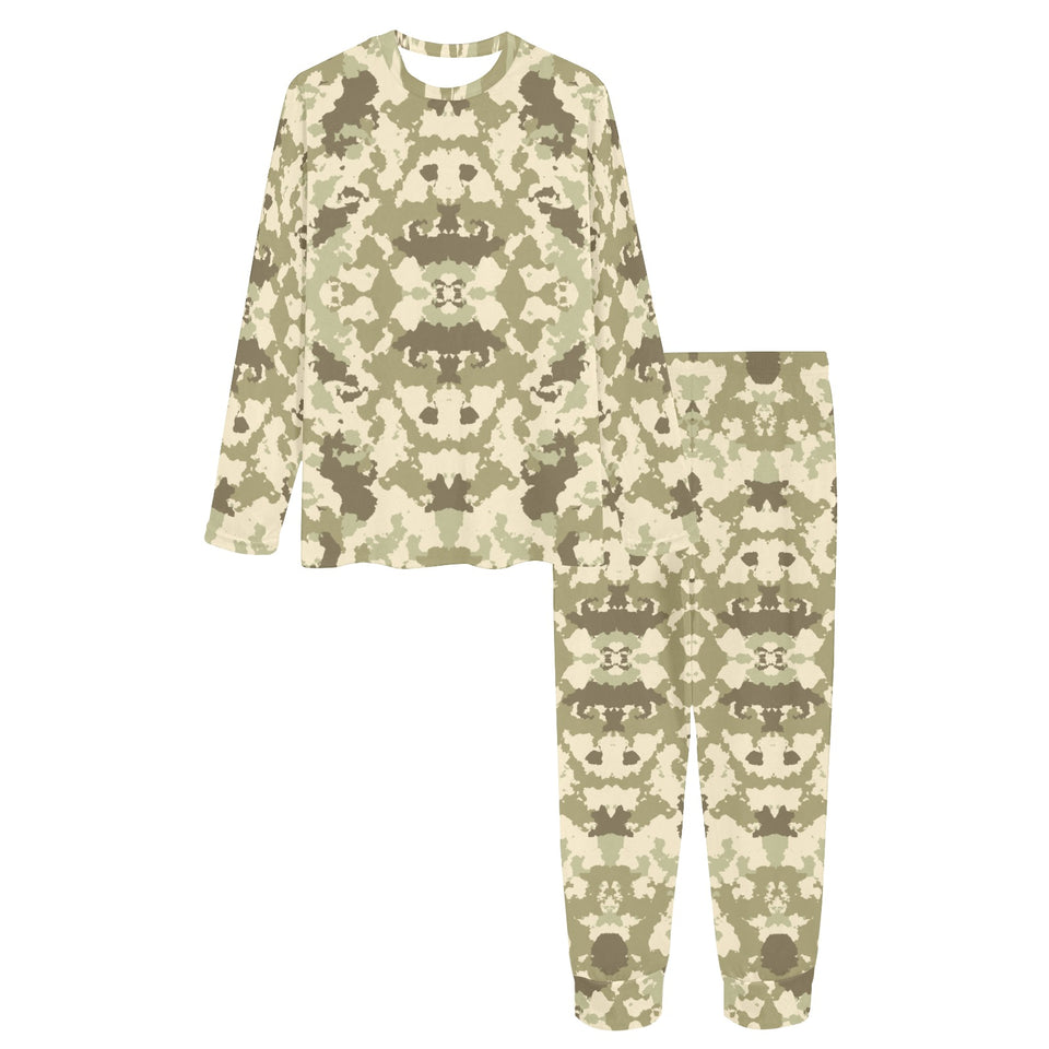 Light Green camouflage pattern Women's All Over Print Pajama Set