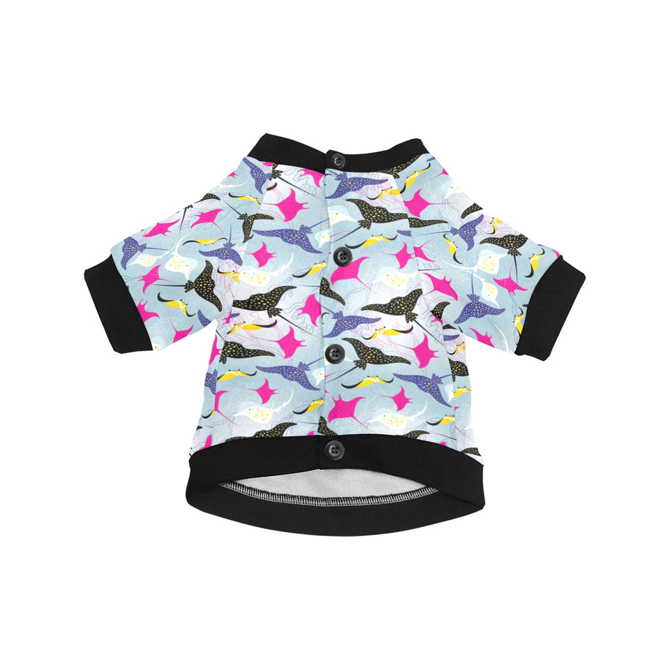 Stingray Pattern Print Design 01 All Over Print Pet Dog Round Neck Fuzzy Shirt