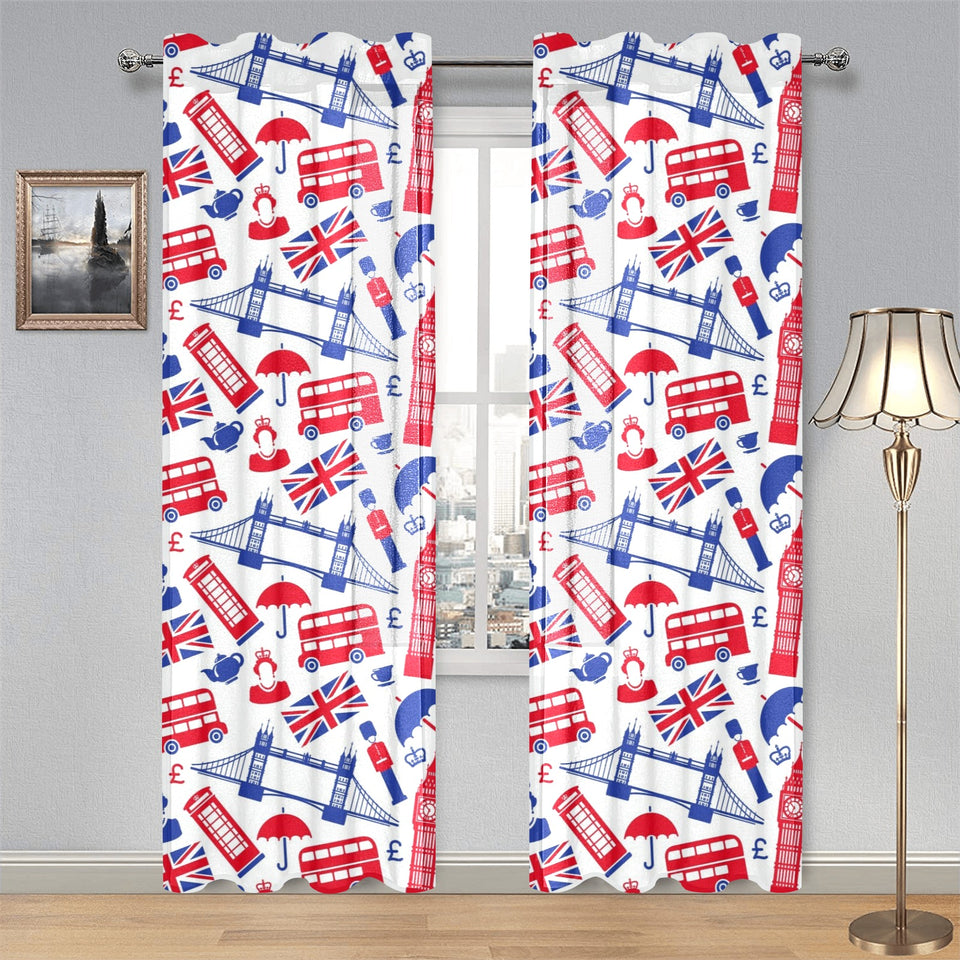 British Pattern Print Design 01 Gauze Curtain