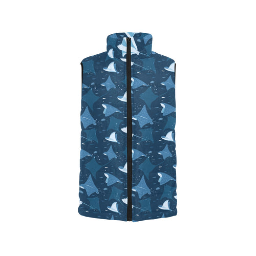 Stingray Pattern Print Design 04 Women's Padded Vest