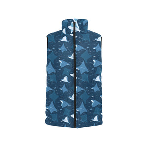 Stingray Pattern Print Design 04 Women's Padded Vest