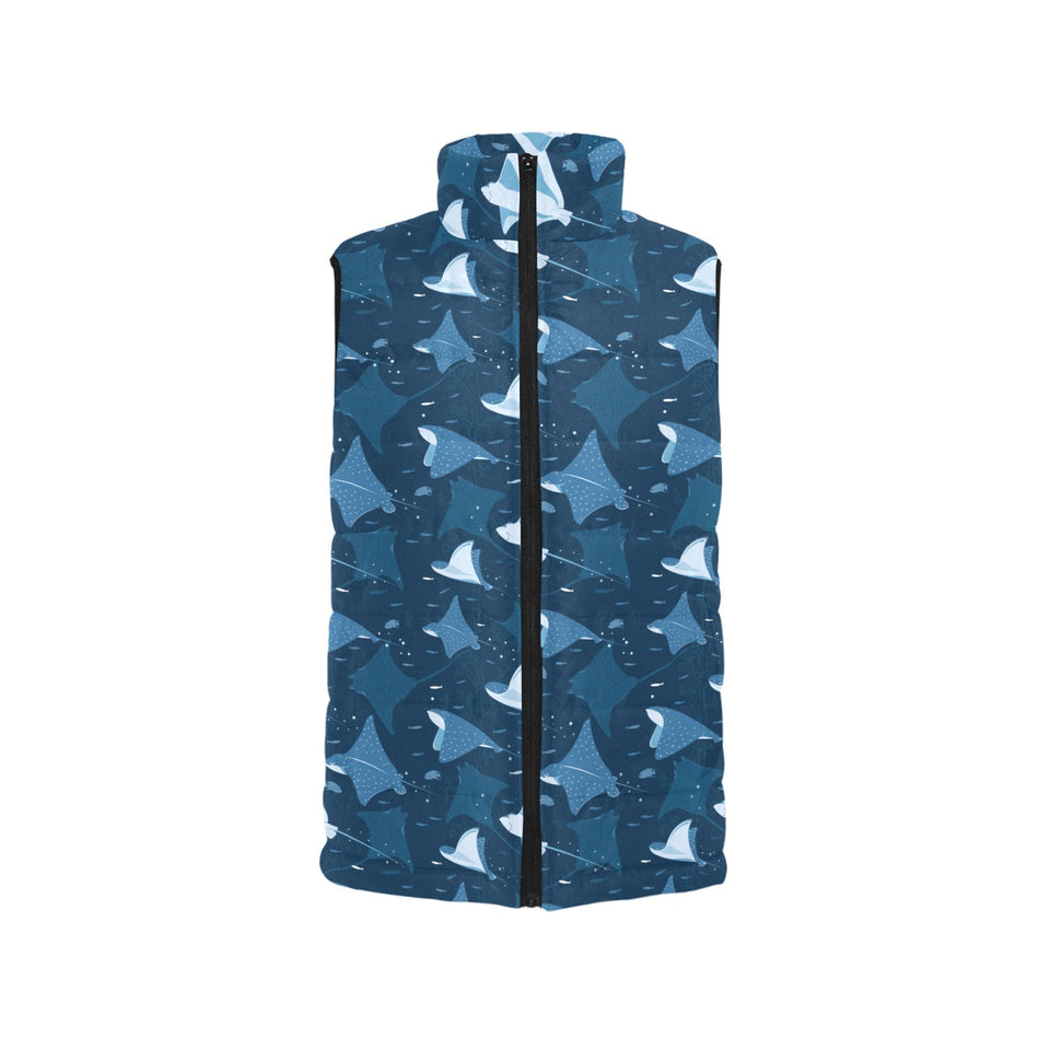 Stingray Pattern Print Design 04 Women's Padded Vest