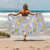 Math Pattern Print Design 04 Beach Towel