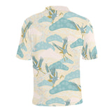 Bonsai bamboo stork japanese pattern cream theme Men's All Over Print Polo Shirt