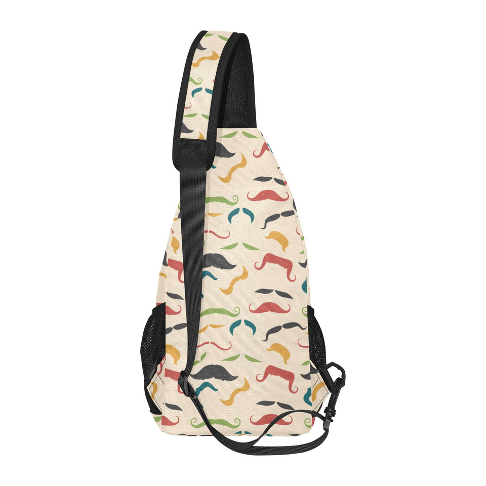Mustache Beard Pattern Print Design 03 All Over Print Chest Bag