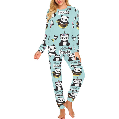 Cute baby panda pattern Women's All Over Print Pajama Set