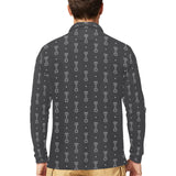 Engine Piston Black Background Pattern Design 02 Men's Long Sleeve Polo Shirt