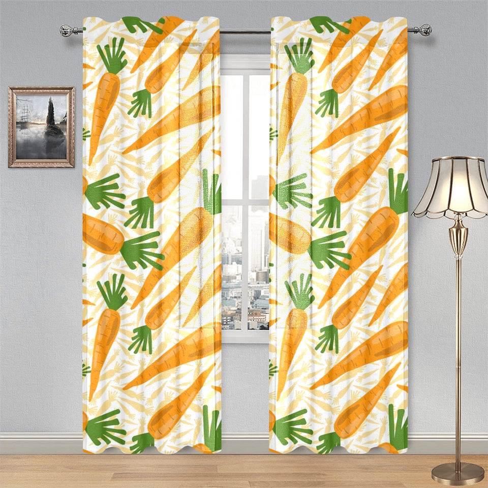Carrot Pattern Print Design 01 Gauze Curtain