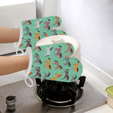 Colorful horses pattern Heat Resistant Oven Mitts