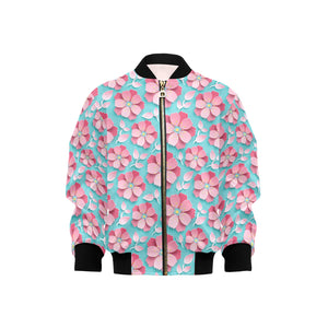3D sakura cherry blossom pattern Kids' Boys' Girls' Bomber Jacket