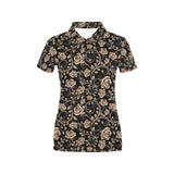 Rose Pattern Print Design 04 Women's All Over Print Polo Shirt