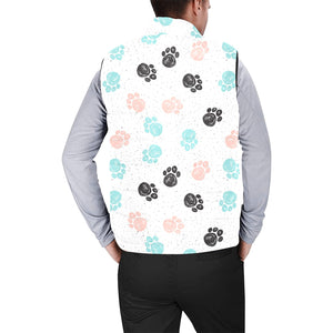 Dog Paws Pattern Print Design 04 Men's Padded Vest
