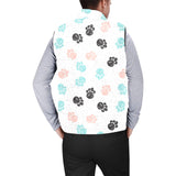 Dog Paws Pattern Print Design 04 Men's Padded Vest