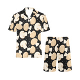 Champignon mushroom pattern Men's V-Neck Short Pajama Set