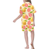 Beautiful guava pattern Kids' Boys' Girls' V-Neck Short Pajama Set