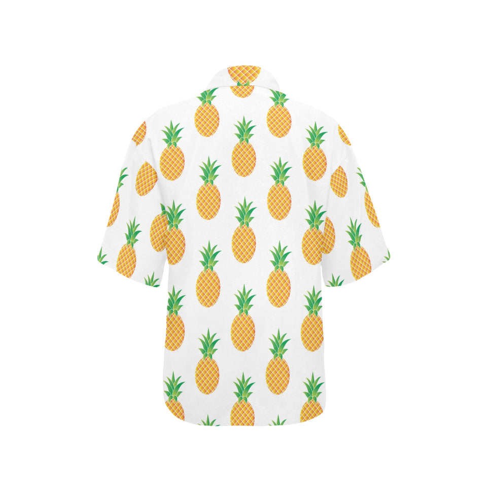 Pineapples pattern Women's All Over Print Hawaiian Shirt