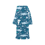 Cute shark pattern Blanket Robe with Sleeves