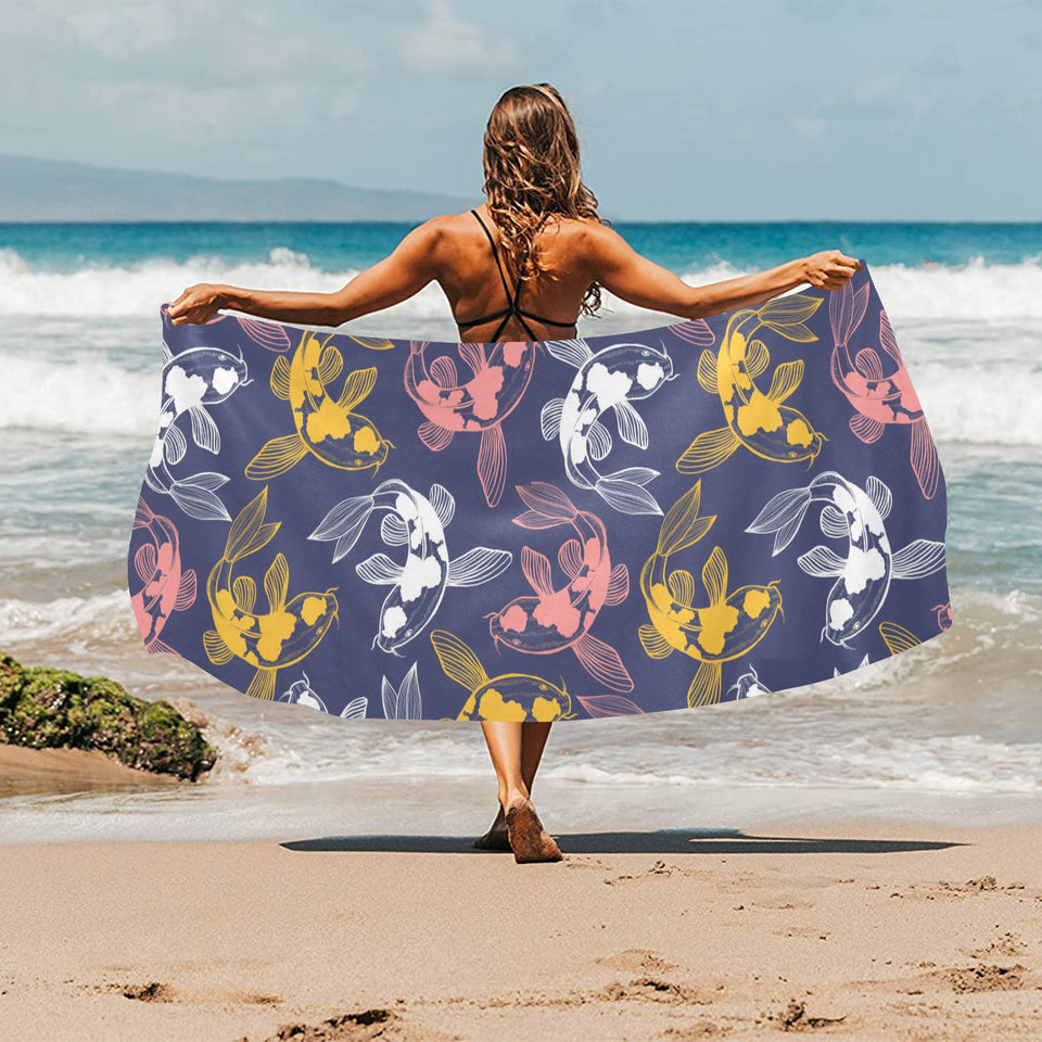 Koi Fish Carp Fish pattern Beach Towel