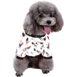 Cool rooster chicken cock floral ornament backgrou All Over Print Pet Dog Round Neck Fuzzy Shirt