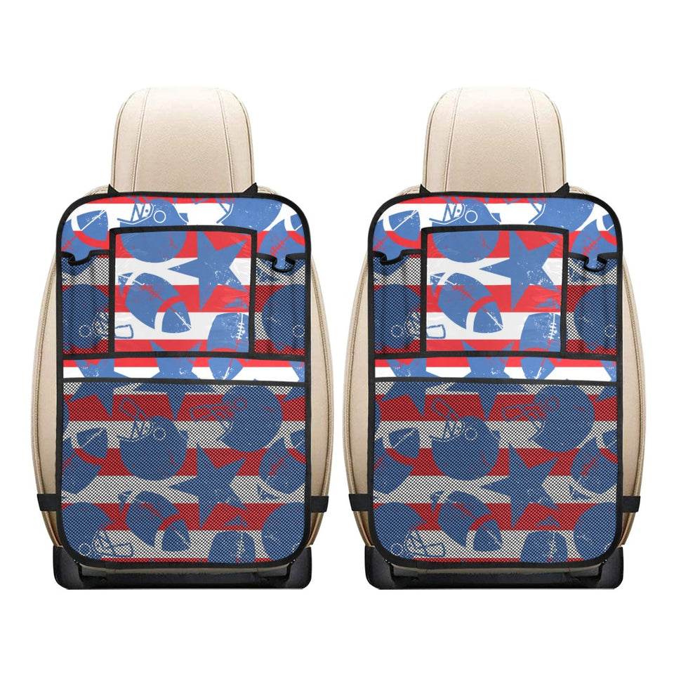 American football ball star stripes pattern Car Seat Back Organizer