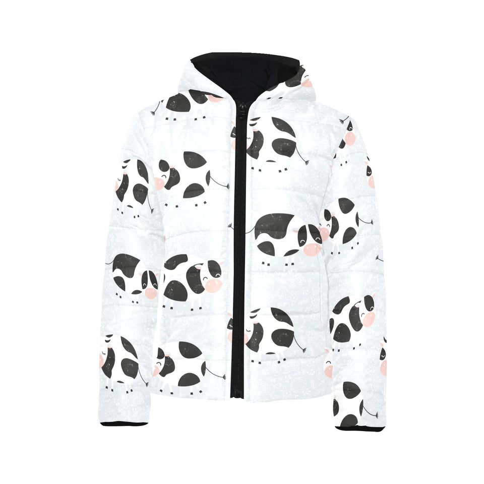 Cute cows pattern Kids' Boys' Girls' Padded Hooded Jacket