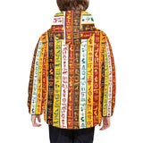 Egypt Hieroglyphics Pattern Print Design 01 Kids' Boys' Girls' Padded Hooded Jacket