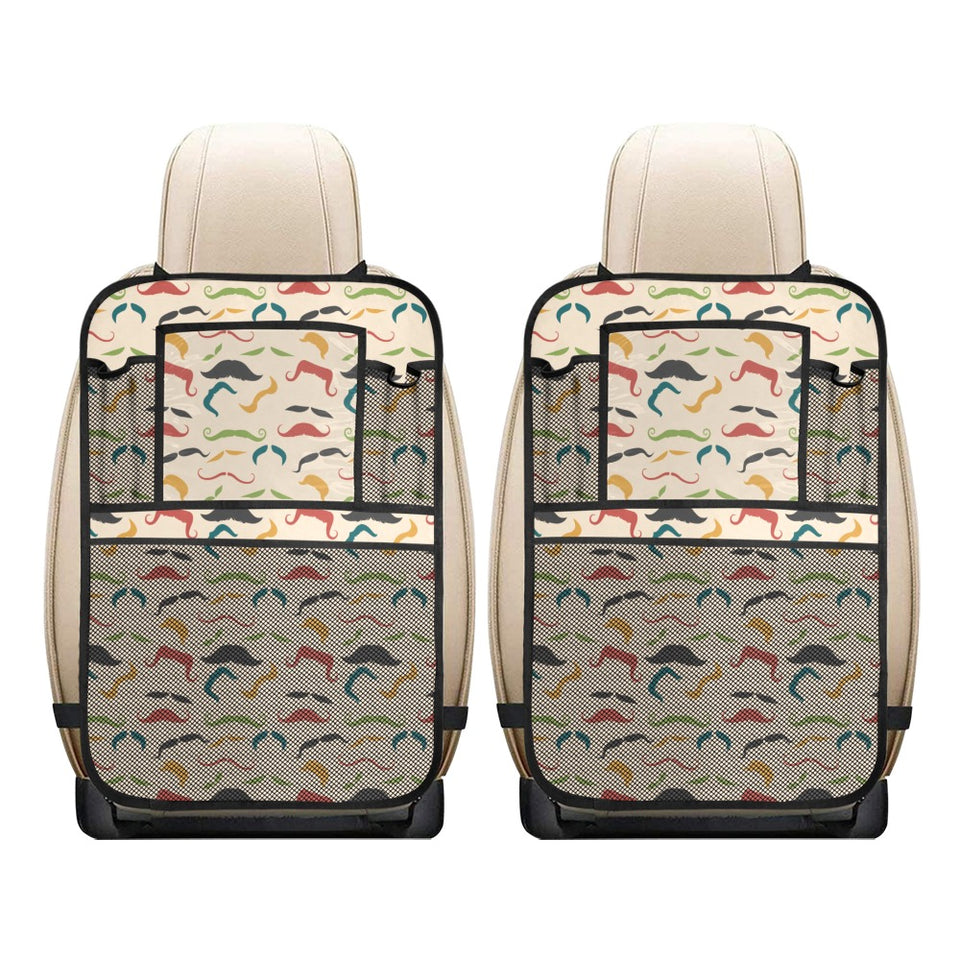 Mustache Beard Pattern Print Design 03 Car Seat Back Organizer
