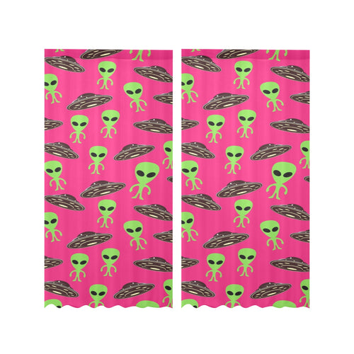 Alien Pattern Print Design 03 Gauze Curtain