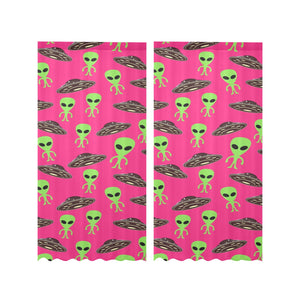 Alien Pattern Print Design 03 Gauze Curtain