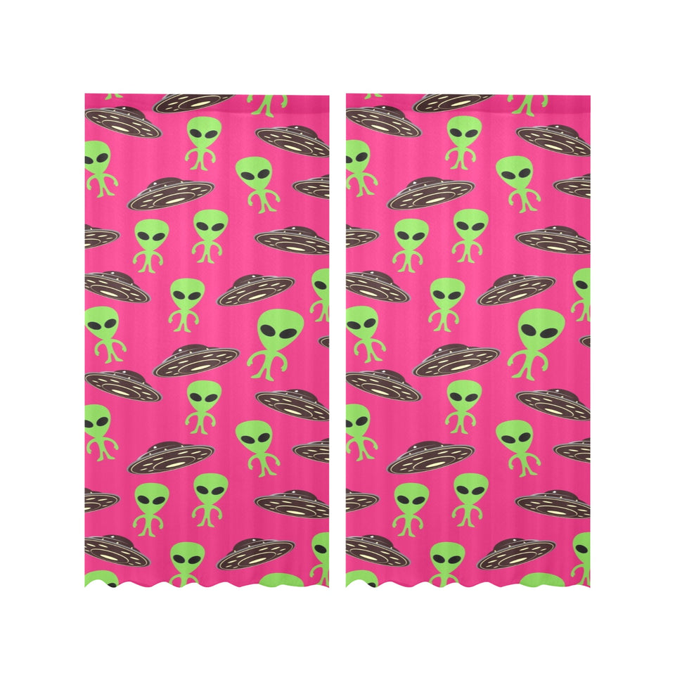 Alien Pattern Print Design 03 Gauze Curtain