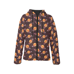 Hamburger Pattern Print Design 05 Women's Padded Hooded Jacket
