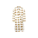 Hamburger Pattern Print Design 02 Men's Long Sleeve Belted Night Robe